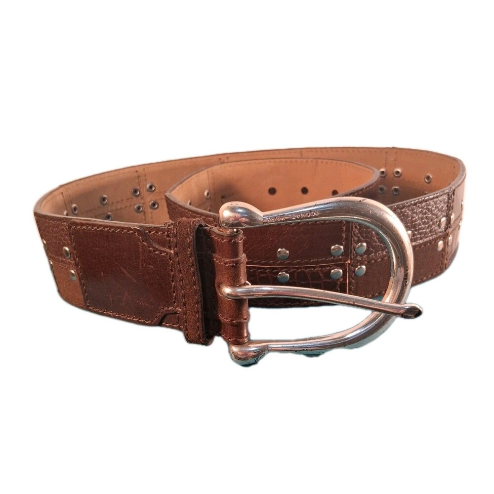 Michael Kors Faux Crocodile & Snake Leather Embossed Patchwork Belt Size L